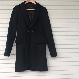 Black Ruffle Pea Coat